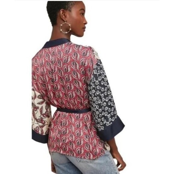 Meadow Rue Anthropologie Patchwork Kimono Wrap Size XS - Picture 2 of 14